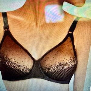 Two Elegant Lace bras from Chantelle (one black and beige)